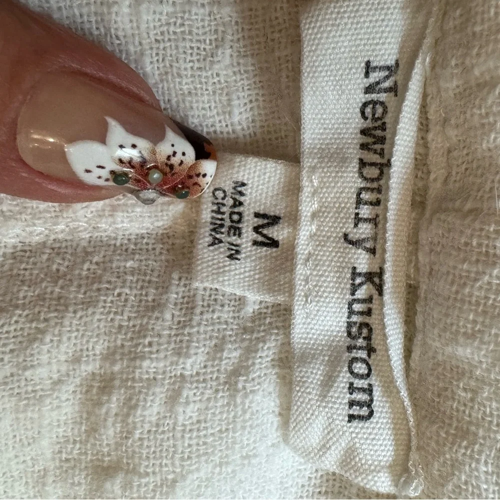 Newbury Kustom White Gauze/Linen Open Front Cardigan
